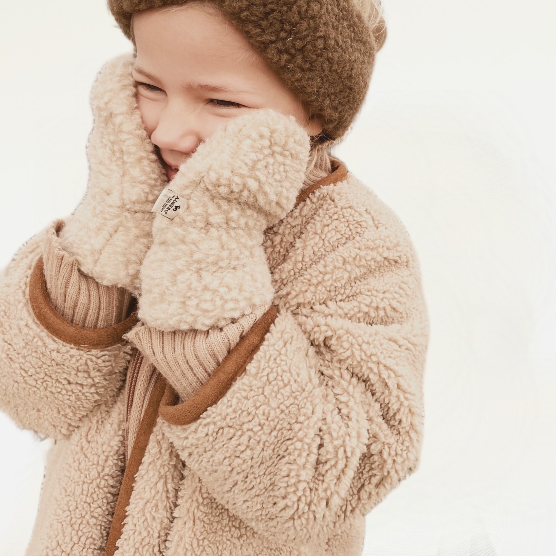 Moufles en laine pour enfant - beige<br/> <FONT face="Tunga" size=4>Alwero</font>