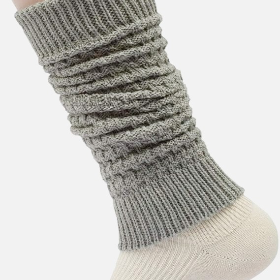 Jambières / guêtres en laine mérinos pour femme - gris<br/> <FONT face="Tunga" size=4>Grödo</font> – Image 4