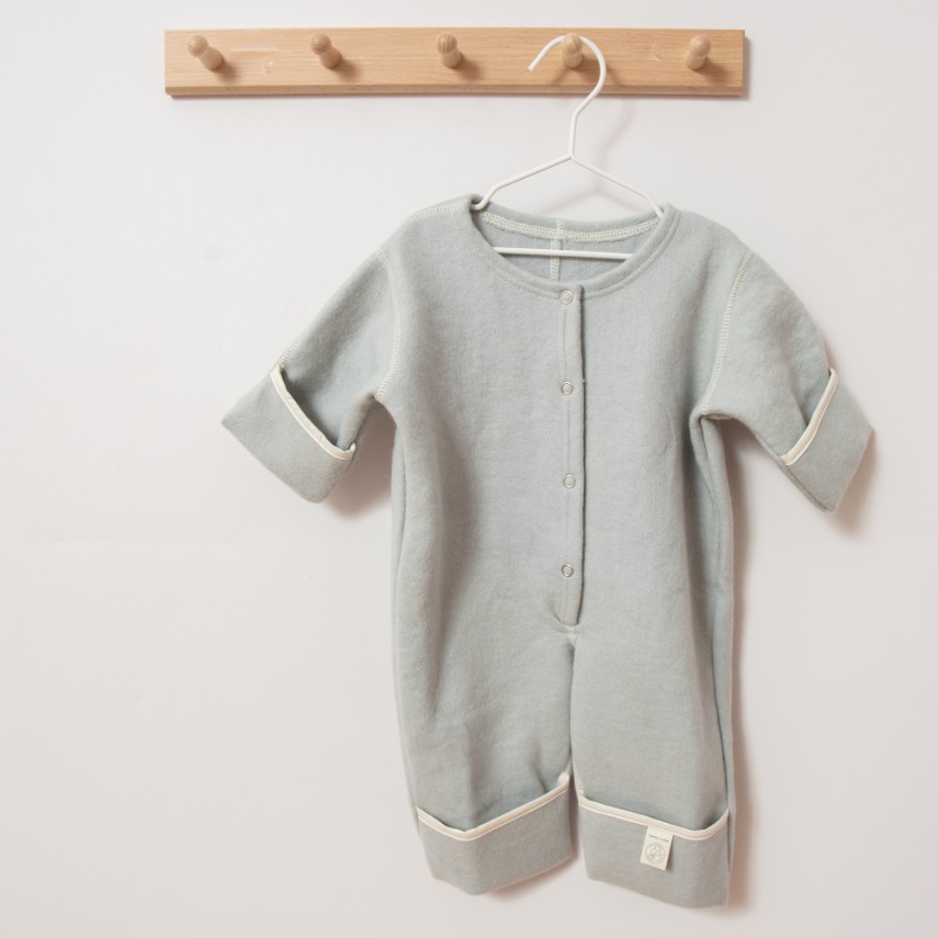 Combinaison En Laine Merinos Bio Gris Clair Lana Care Ode To Wool