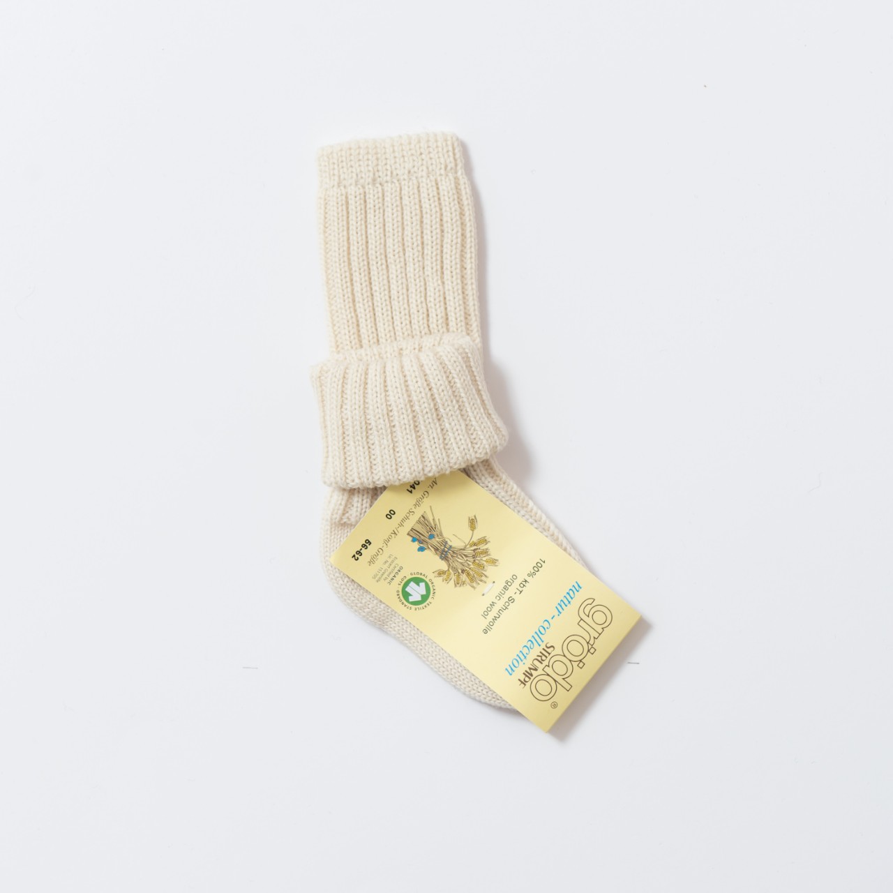 Chaussettes hautes et épaisses bébé en laine mérinos bio - naturel, Grödo