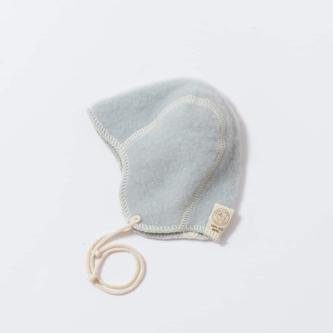 Bonnet bébé en laine mérinos bio gris clair Lana Care