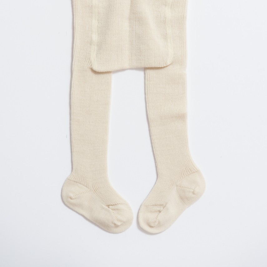 Chaussettes hautes et épaisses bébé en laine mérinos bio - naturel, Grödo