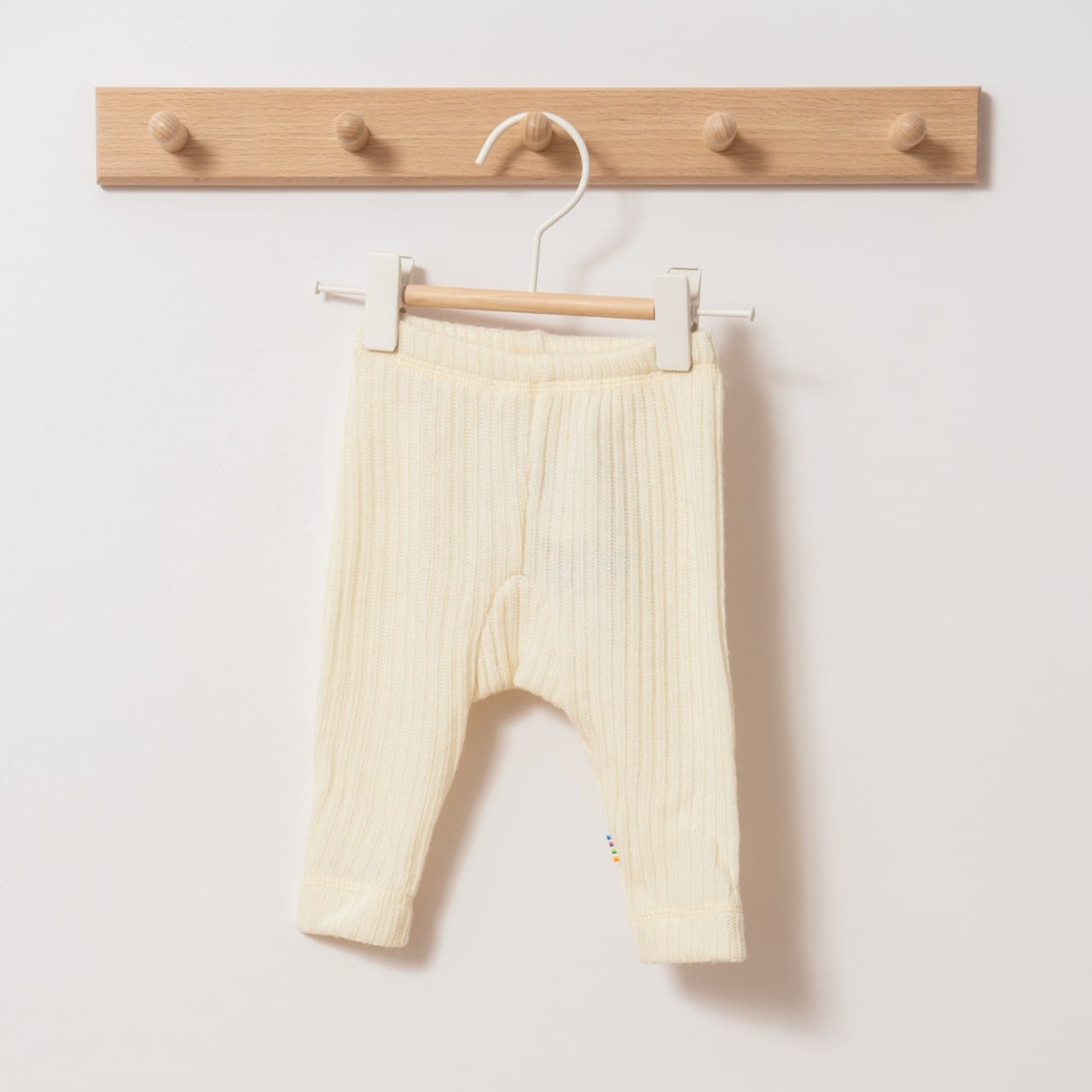 Pantalon legging bébé enfant en laine mérinos bio écru Joha