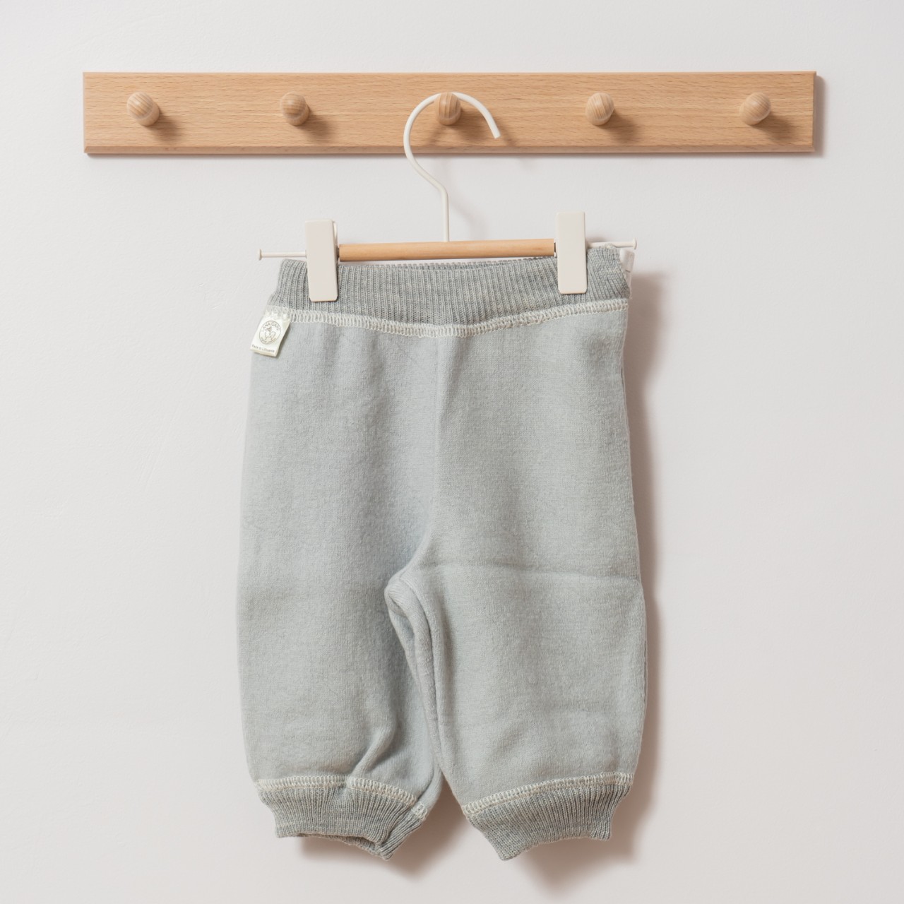 Pantalon bébé en laine mérinos bio gris clair Lana Care