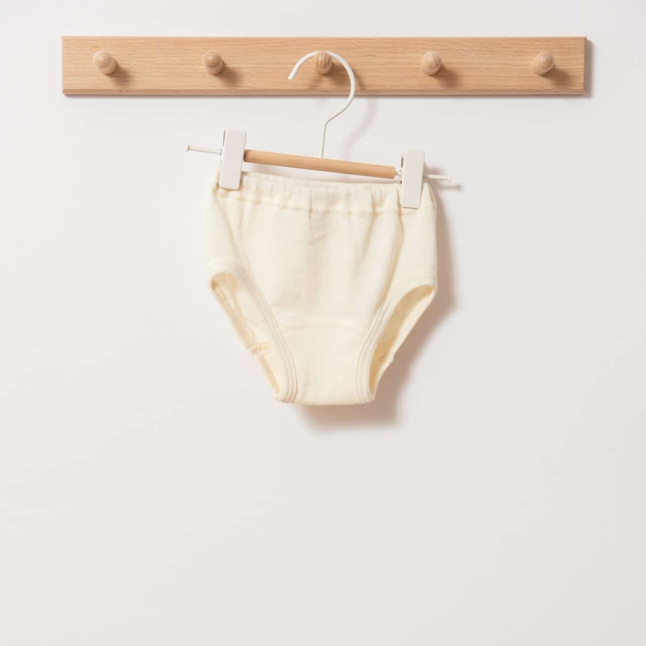 Slip / culotte enfant en laine mérinos bio écru Cosilana