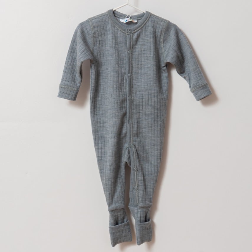 Pyjama grenouillère en laine mérinos bio gris Joha