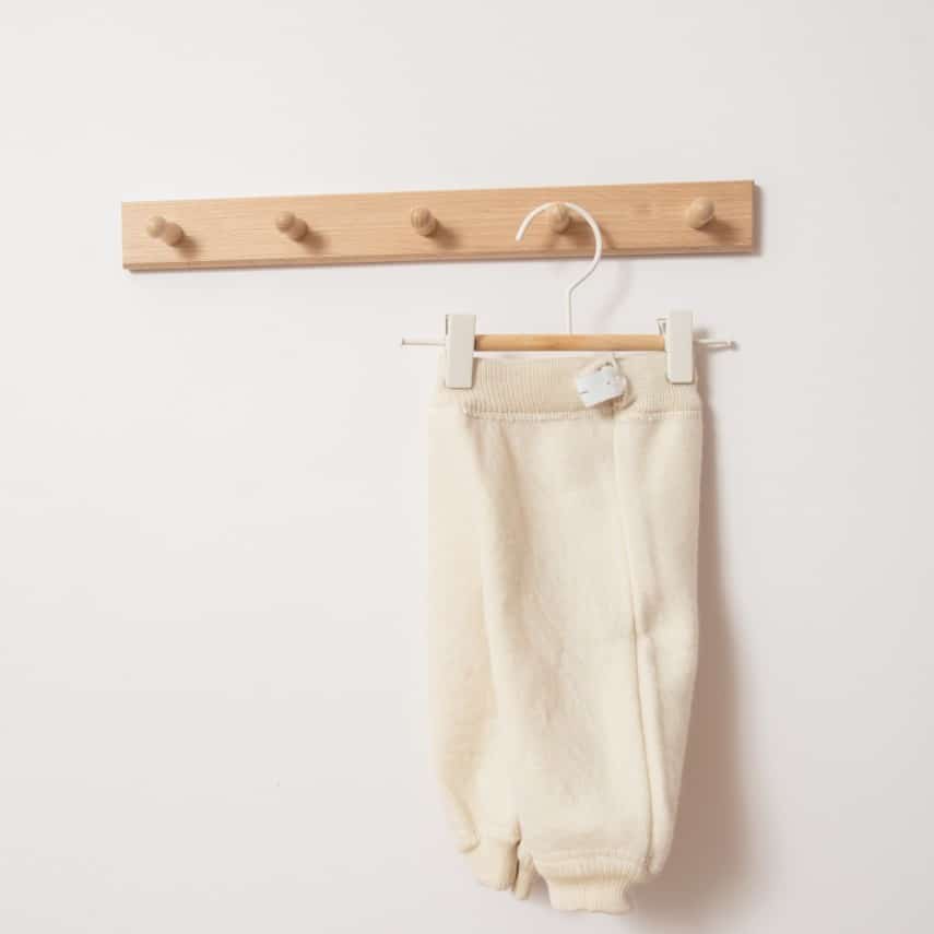 Pantalon bébé en laine mérinos bio écru Lana Care