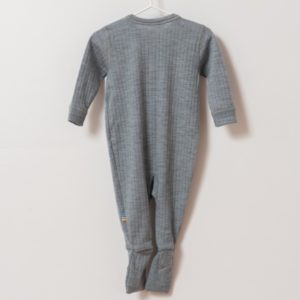 Pyjama grenouillère en laine mérinos bio gris Joha