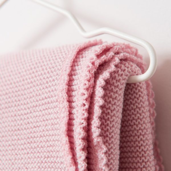 Couverture bébé en laine mérinos bio rose Reiff