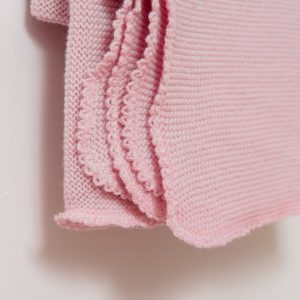 Couverture bébé en laine mérinos bio rose Reiff