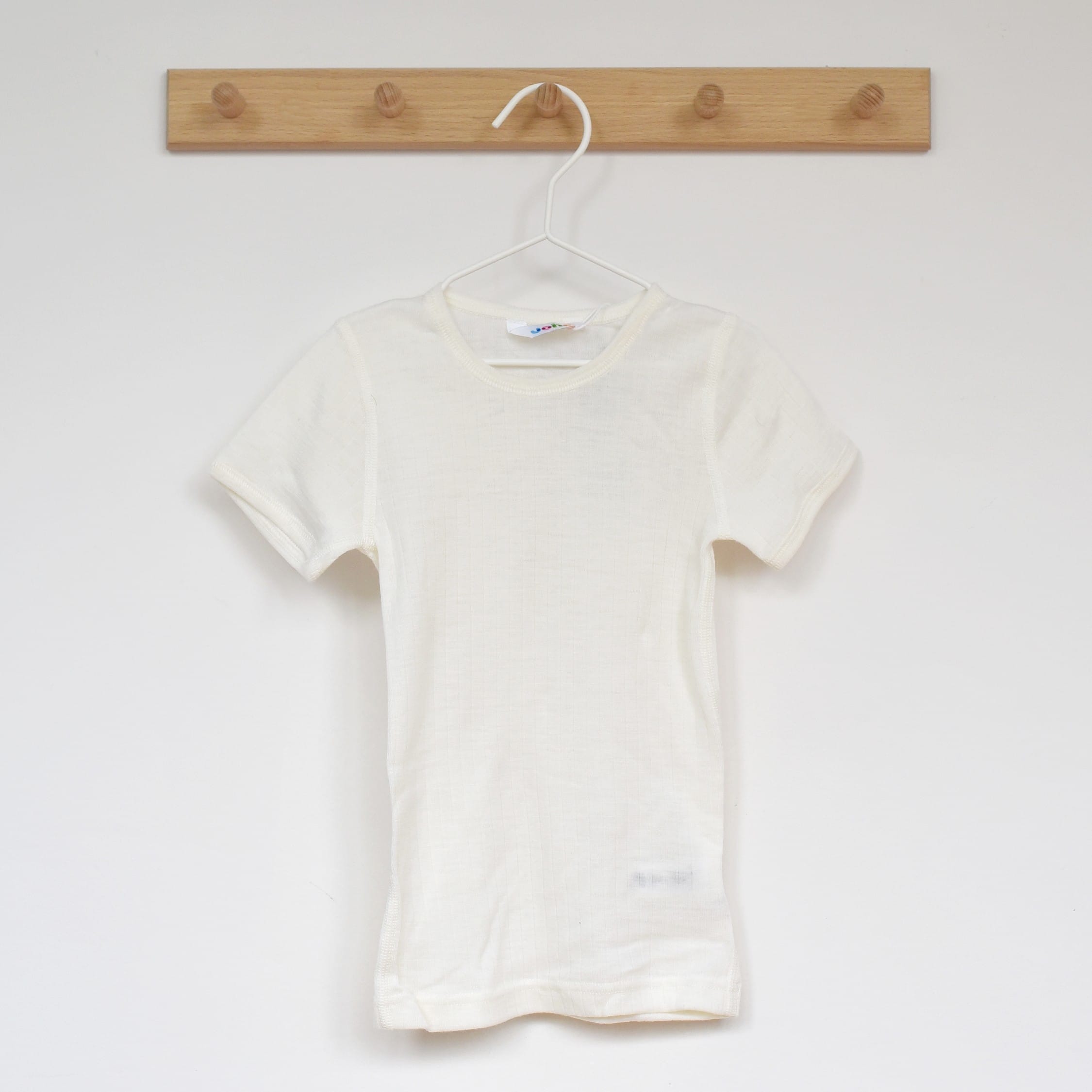 T-shirt manches courtes en laine mérinos - écru<br/> <FONT face="Tunga" size=4>Joha</font>