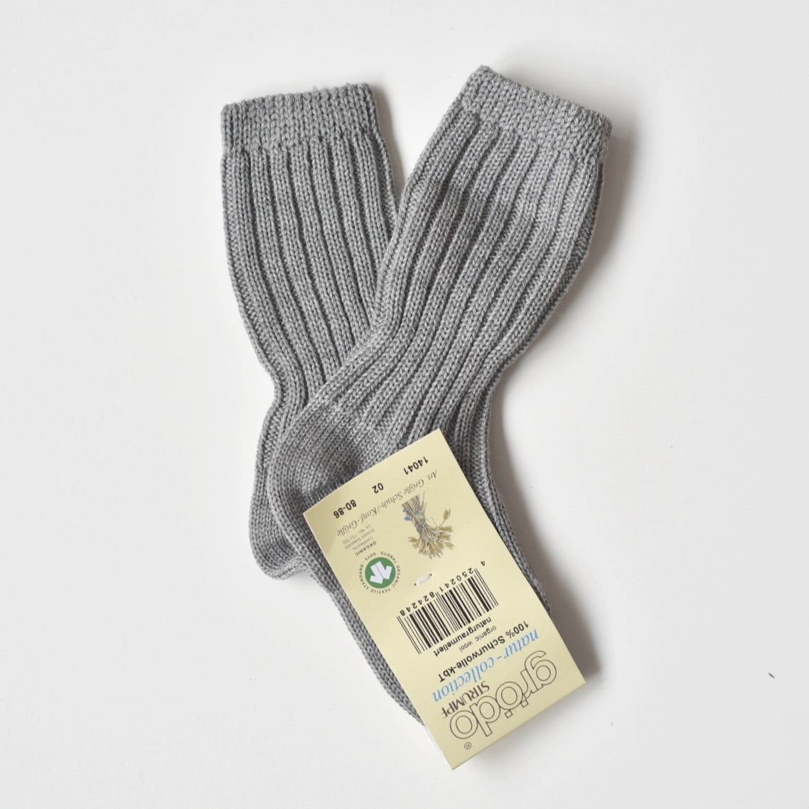 Chaussettes hautes et épaisses bébé en laine mérinos bio - gris Grödo • Ode to Wool