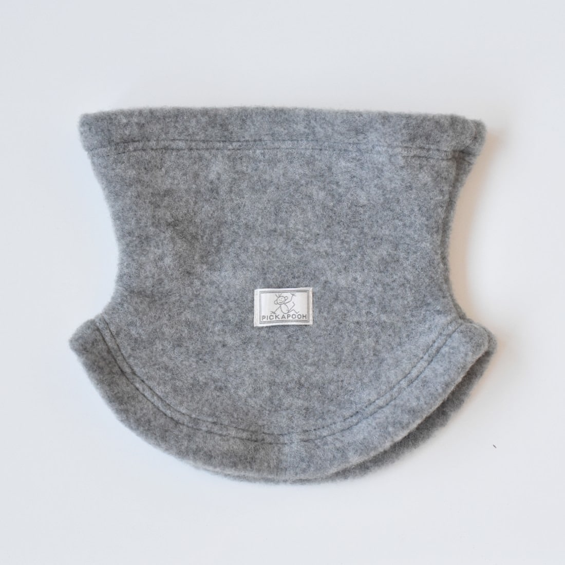 Tour de cou bébé enfant en laine polaire de laine mérinos bio gris Pickapooh