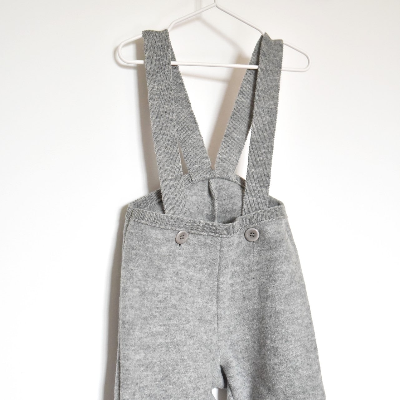 Pantalon salopette enfant en laine bouillie bio Disana gris