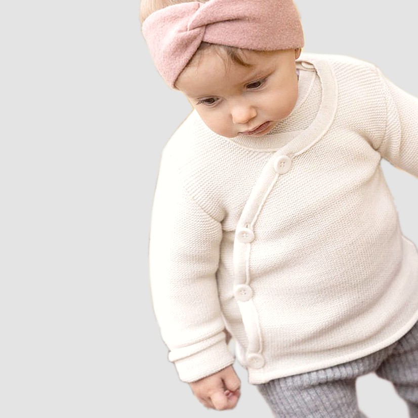 Brassière bébé en laine mérinos bio - écru<br/> <FONT face="Tunga" size=4>Disana</font>