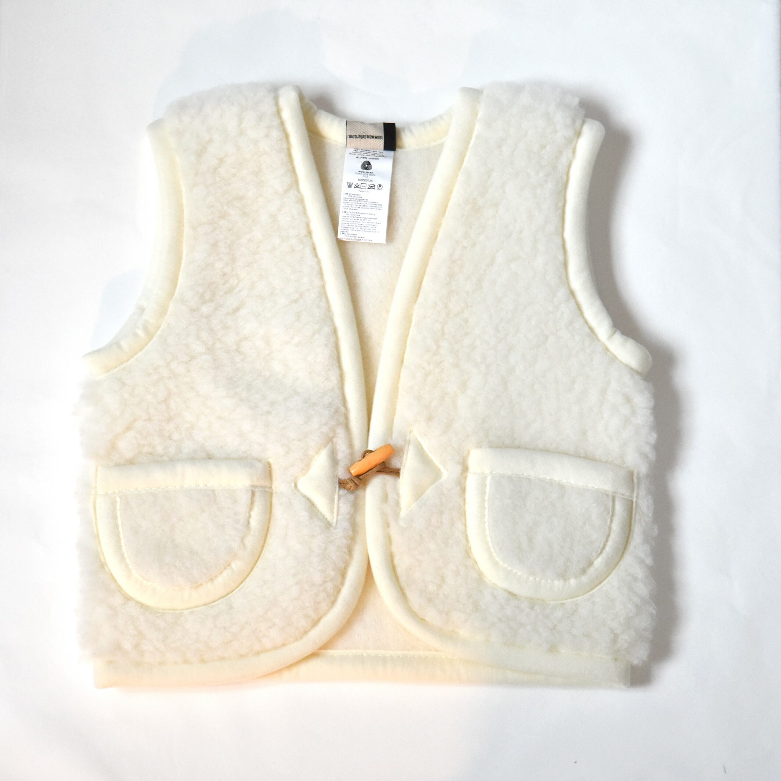 Gilet de berger en pure laine pour enfant- écru<br/> <FONT face="Tunga" size=4>Alwero</font>